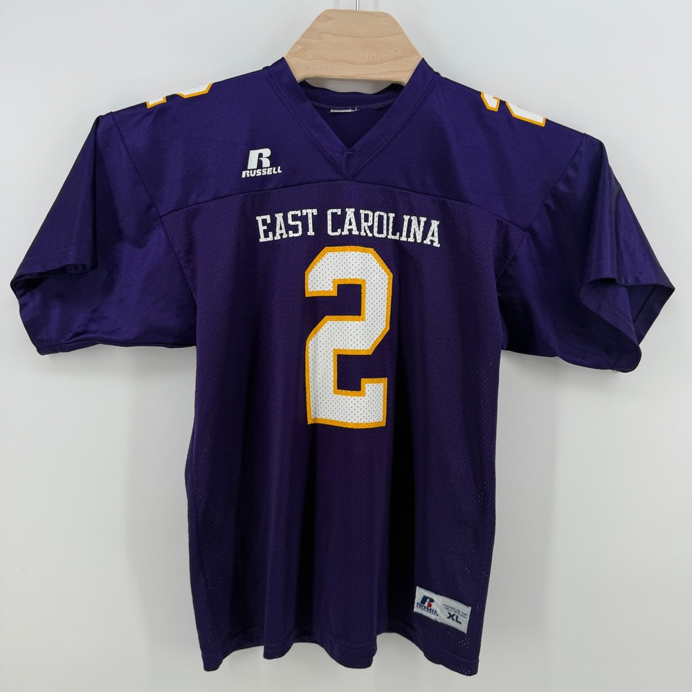 Russell Athletic East Carolina Pirates Youth XL Jersey Purple Number 2 ECU